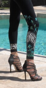 Side of zebra leggings