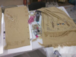 Long painted skirt and matching wrap in progress