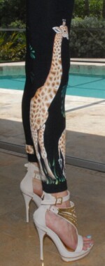 side of giraffe leggings